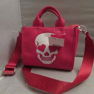 Betsey Johnson Skull Heart Eyes Hot Pink Bag Small Tote New With Tag